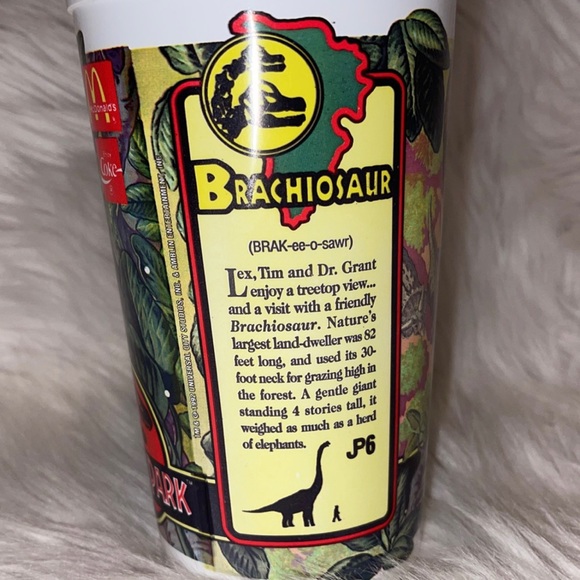 Vintage 1992 Jurassic Park Brachiosaur JP6 McDonalds/Coke Collectors Cup - Picture 2 of 6